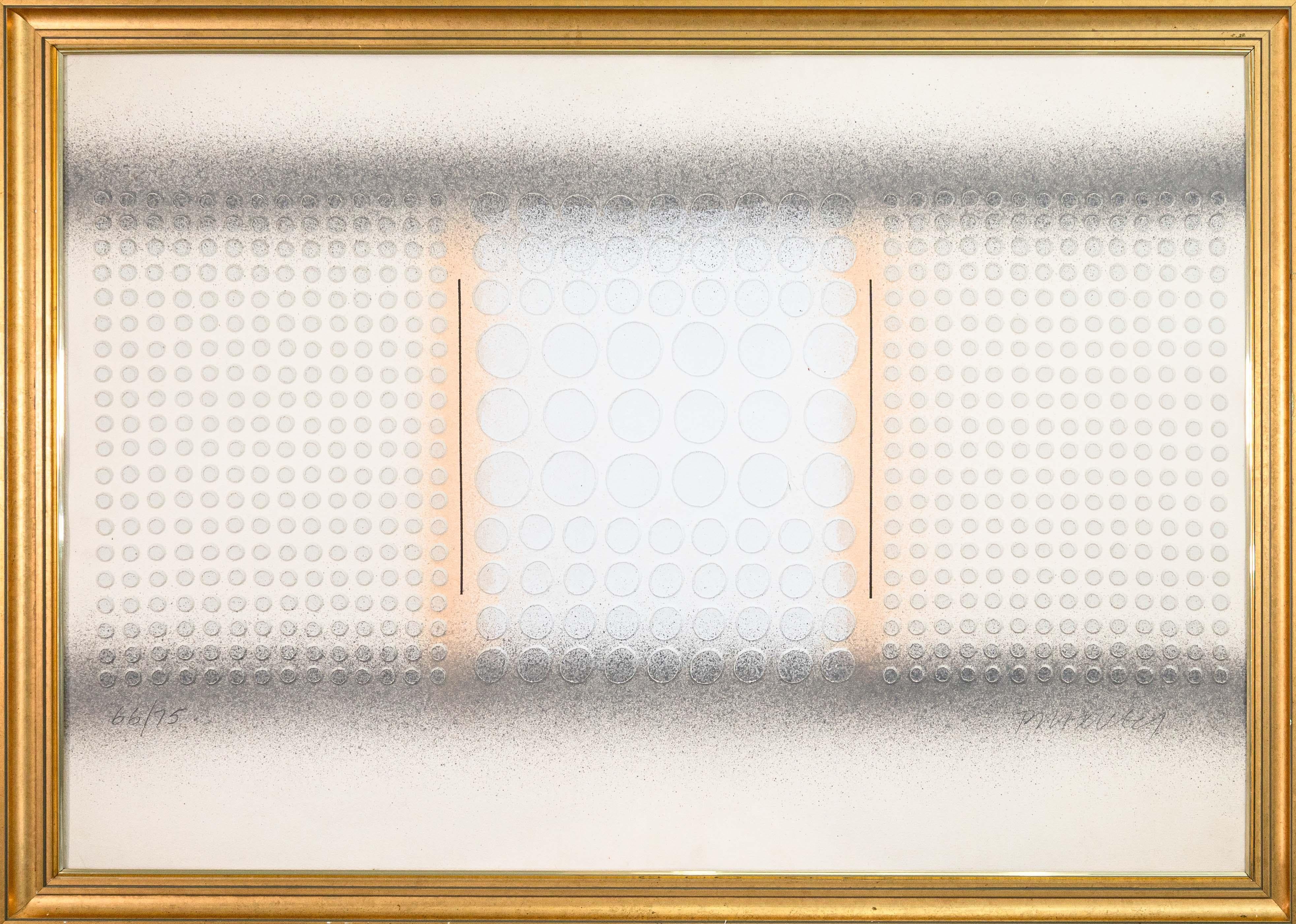 Paul Maxwell Modernista firmato su carta fusa Arte tridimensionale 66/75 incorniciato