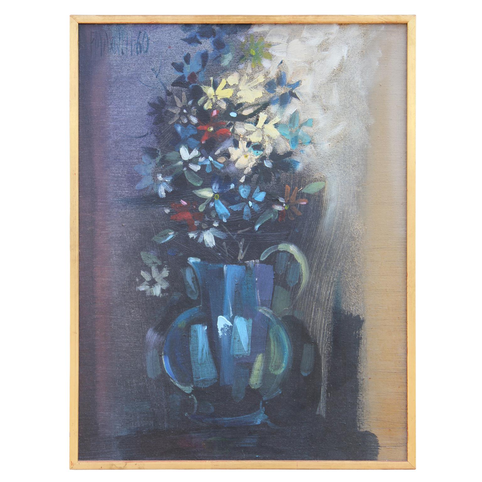 Paul Maxwell Figurative Painting - Abstract  Floral Still life Painting 