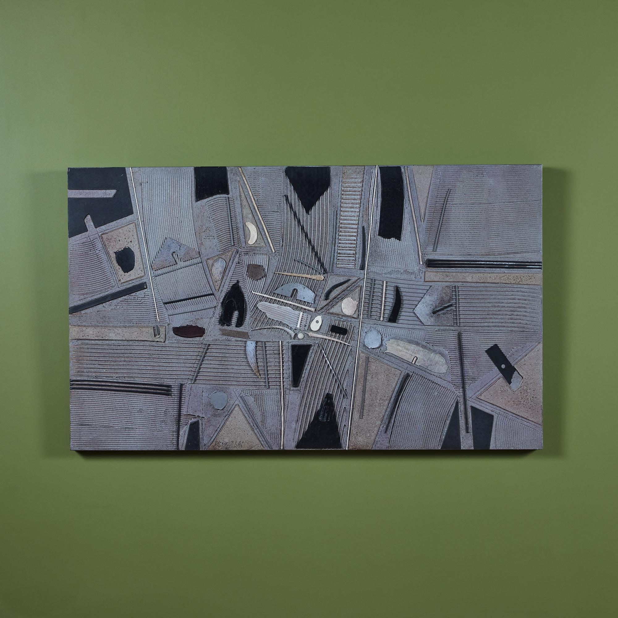 Pittura a rilievo in acrilico di Paul Maxwell 