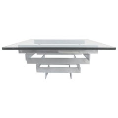 Table basse en aluminium et verre Paul Mayen pour Habitat