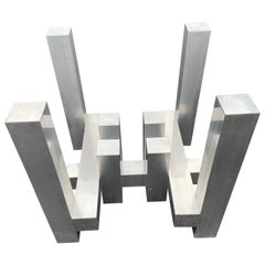 Paul Mayen Aluminium Geometrischer Wolkenkratzer Esstisch Basis für Habitat