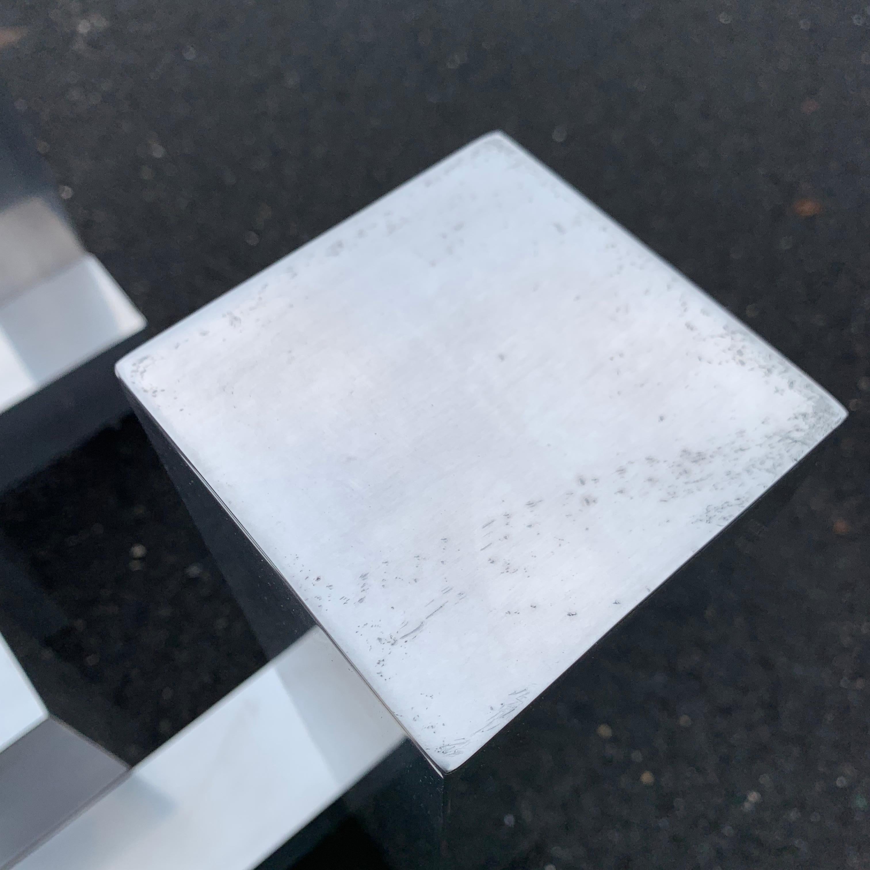 20th Century Paul Mayen Aluminium Geometric Skyscraper Dining Table Base For Habitat