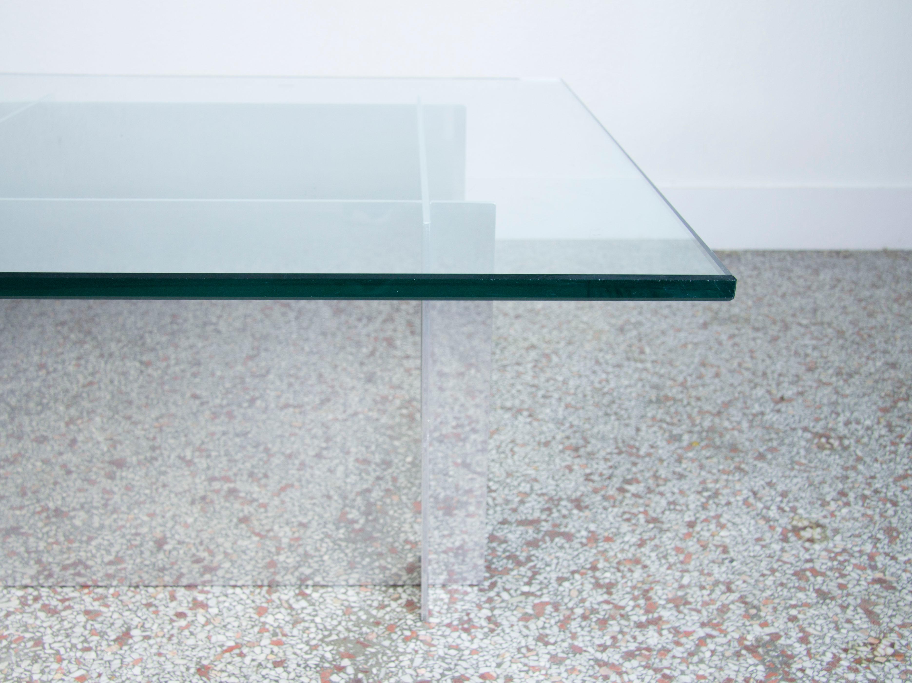 Paul Mayen Aluminum and Glass Coffee Table for Habitat For Sale 10