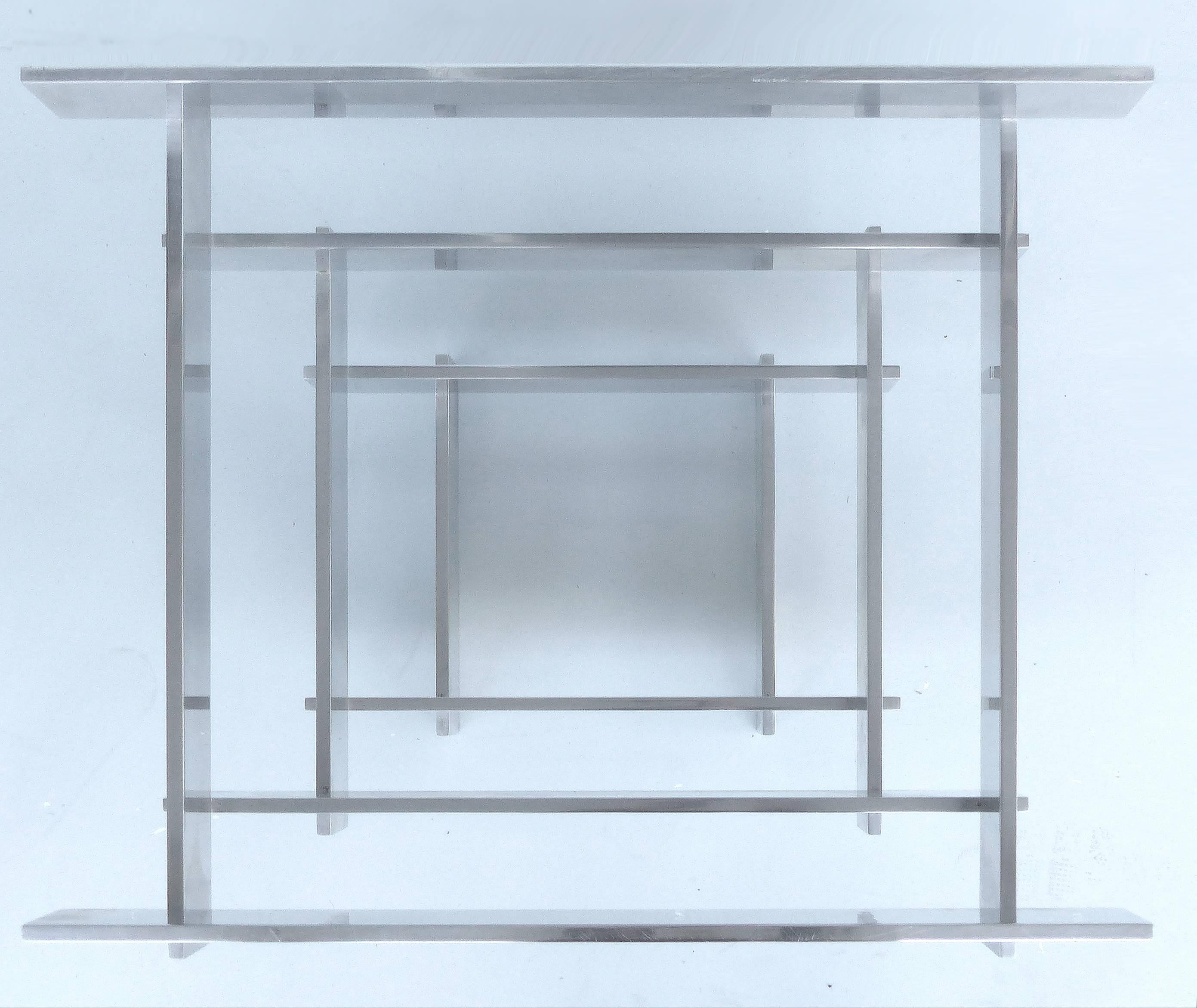Couchtisch aus Aluminium und Glas von Paul Mayen für Habitat im Angebot 3