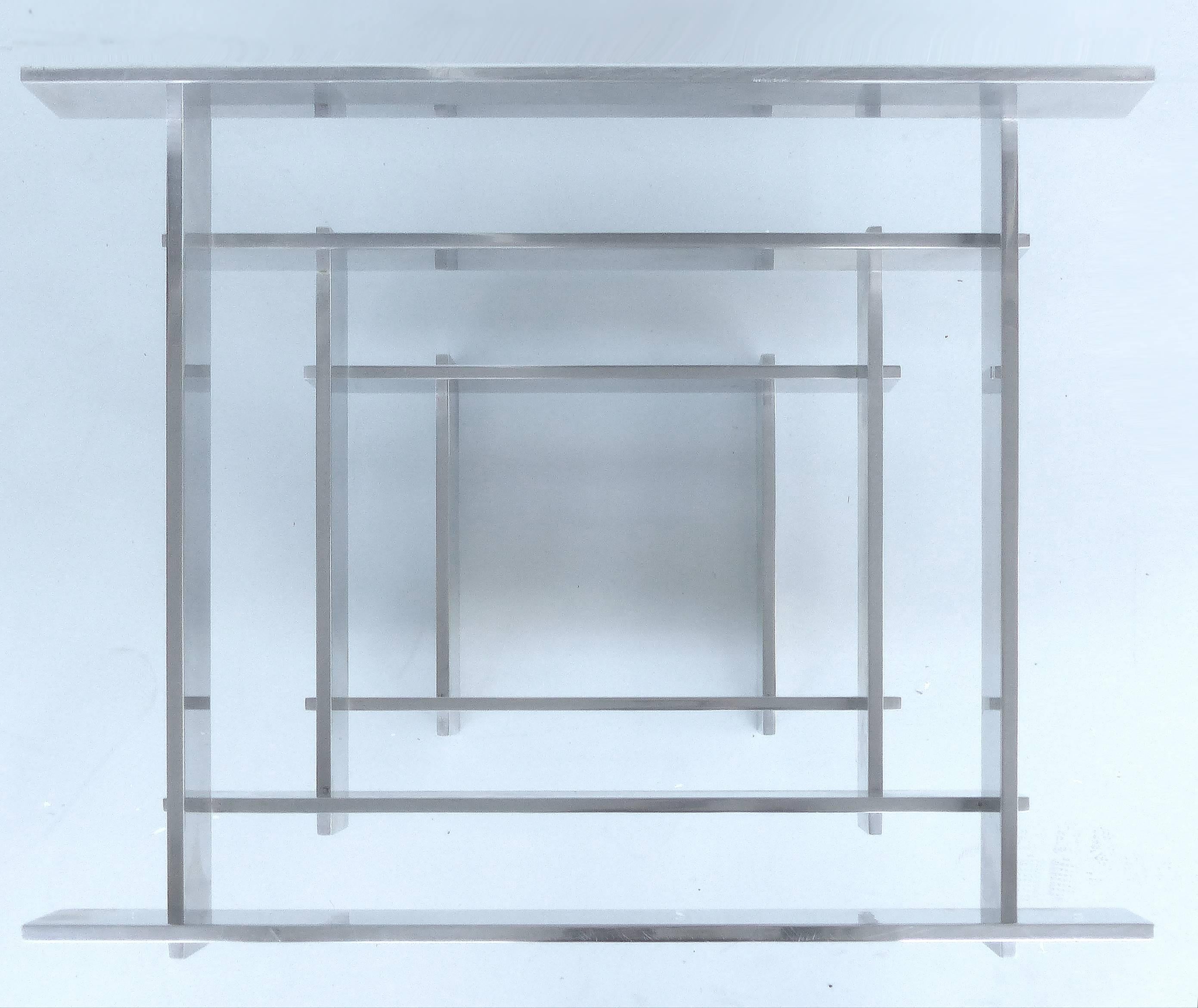 Couchtisch aus Aluminium und Glas von Paul Mayen für Habitat 3