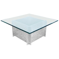 Table basse en aluminium et verre Paul Mayen pour Habitat