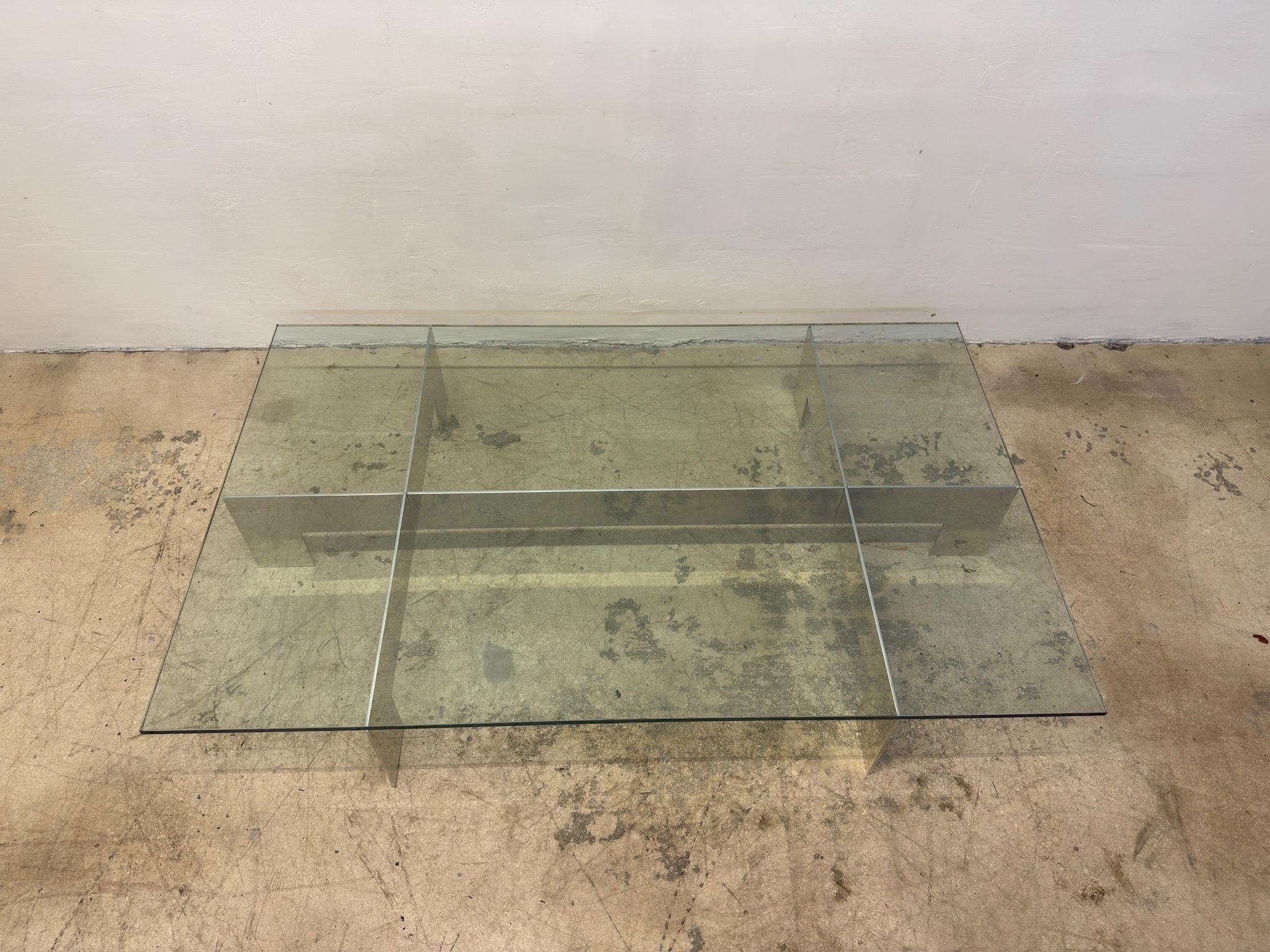Table basse ou Cocktail Tables en aluminium et verre pour Habitat, Paul Mayen, 1970 en vente 6