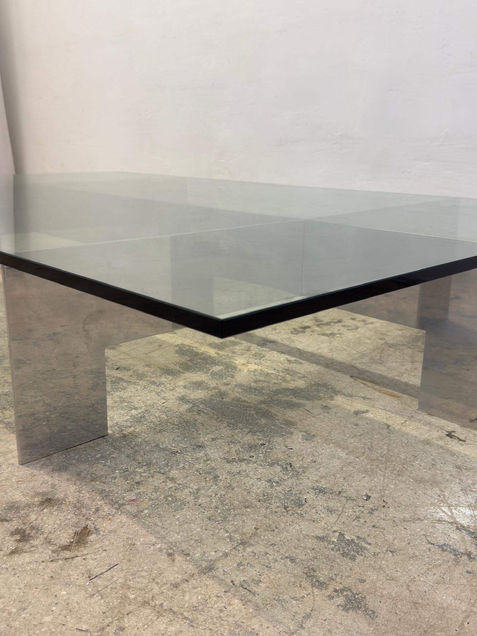 Table basse ou Cocktail Tables en aluminium et verre pour Habitat, Paul Mayen, 1970 en vente 7