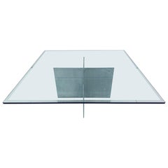 Paul Mayen Aluminum and Glass Top Coffee Table for Habitat