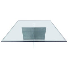 Table basse en aluminium et plateau en verre Paul Mayen pour Habitat