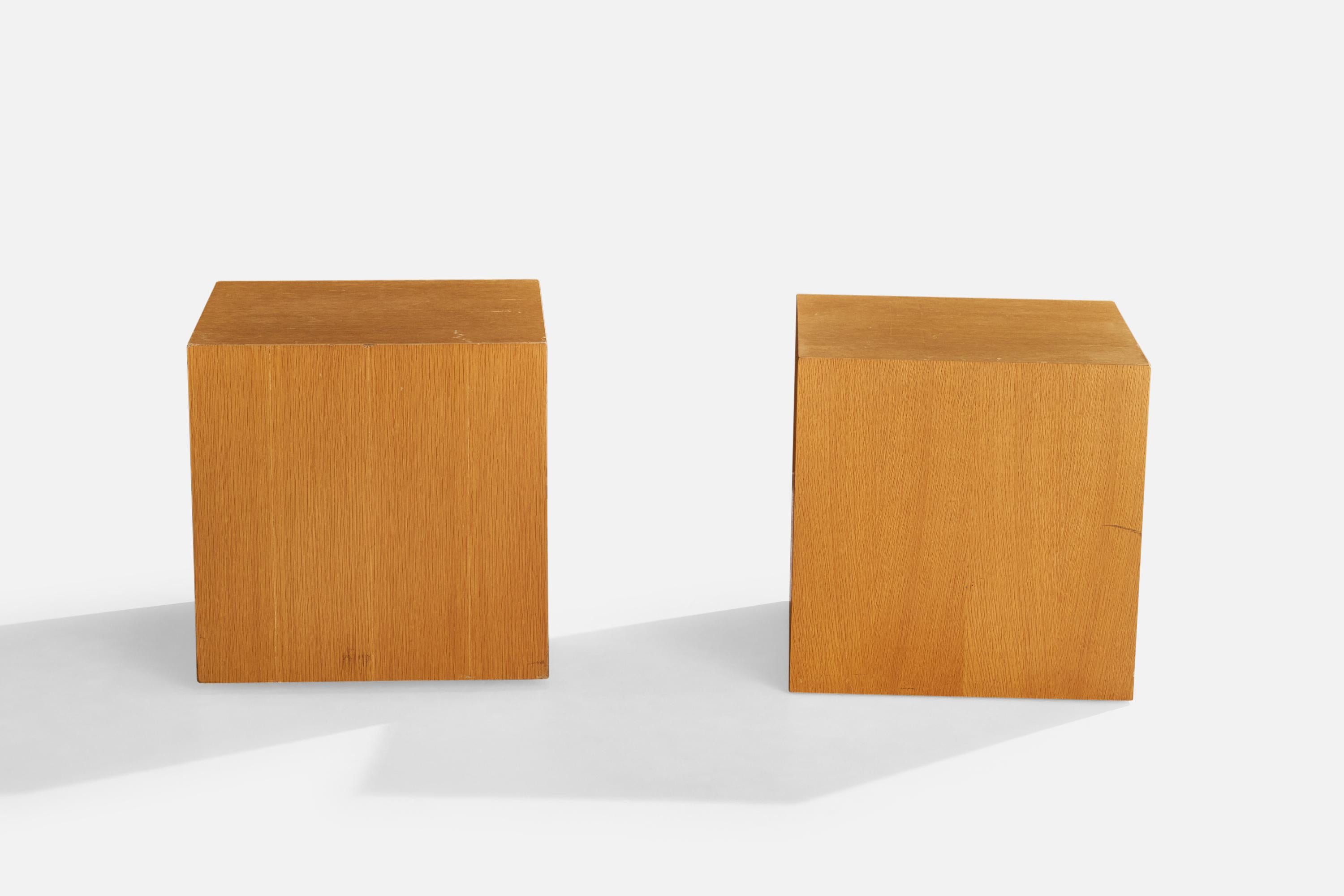 Paul Mayen Attribution, Side Tables, Wood, USA, 1970s In Fair Condition For Sale In High Point, NC