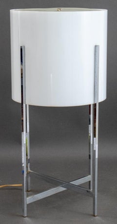 Lampe de bureau en chrome et acrylique Paul Mayen