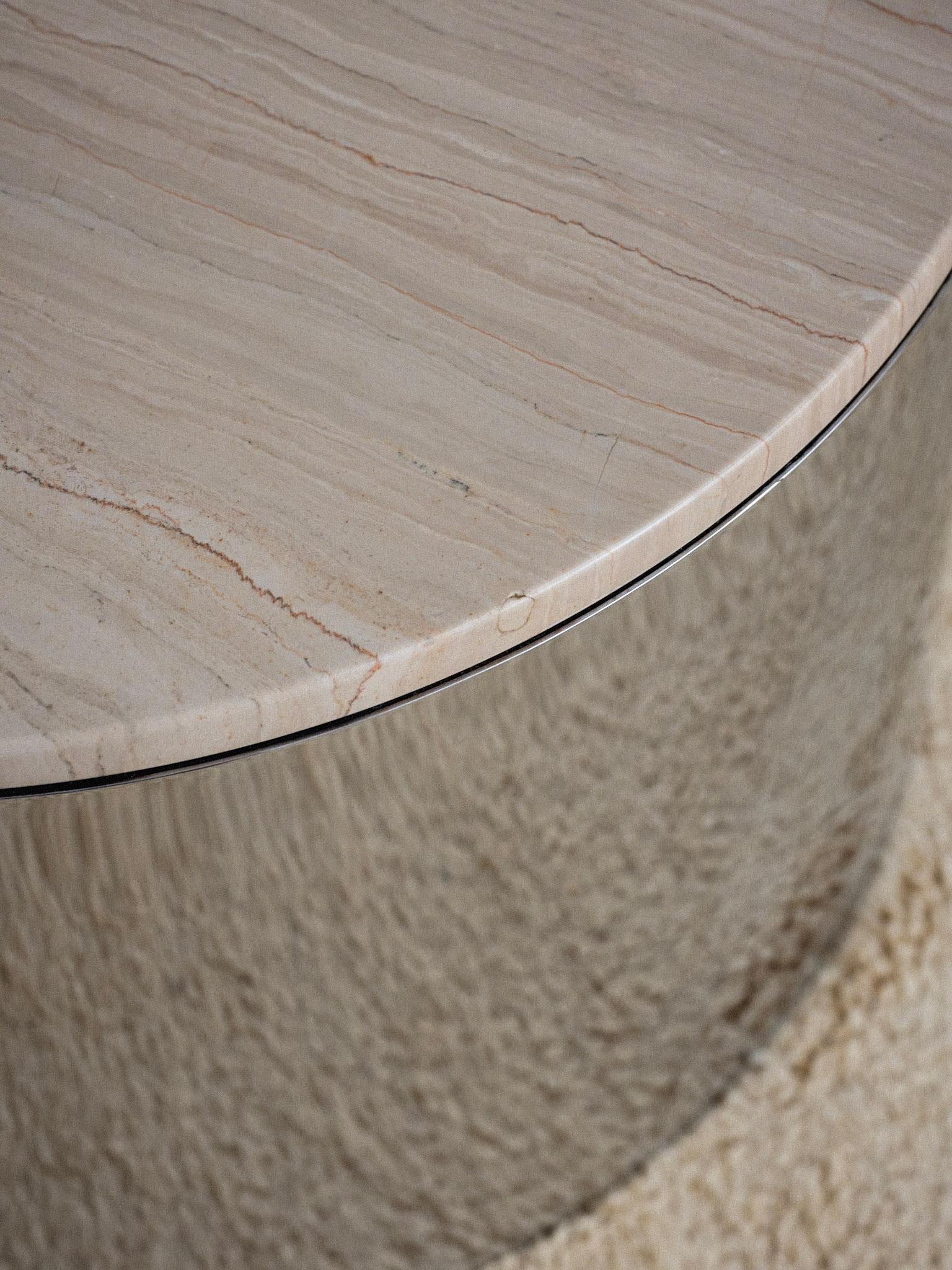 Paul Mayen for Habitat Chrome and Marble Drum Table 2