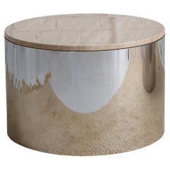 Paul Mayen for Habitat Chrome and Marble Drum Table