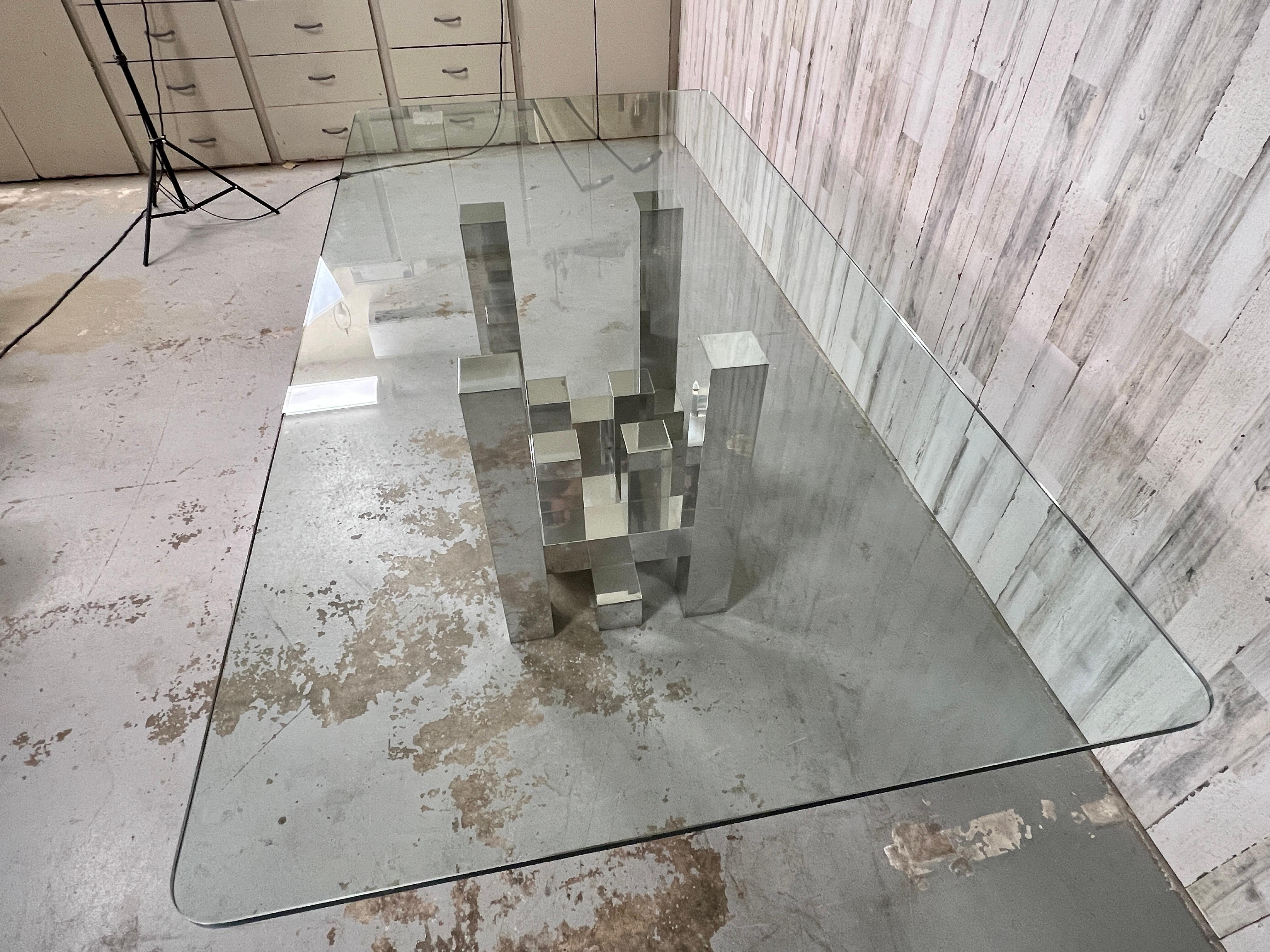 Esstisch aus Aluminium von Paul Mayen für Habitat Cityscape  (Nordamerikanisch) im Angebot