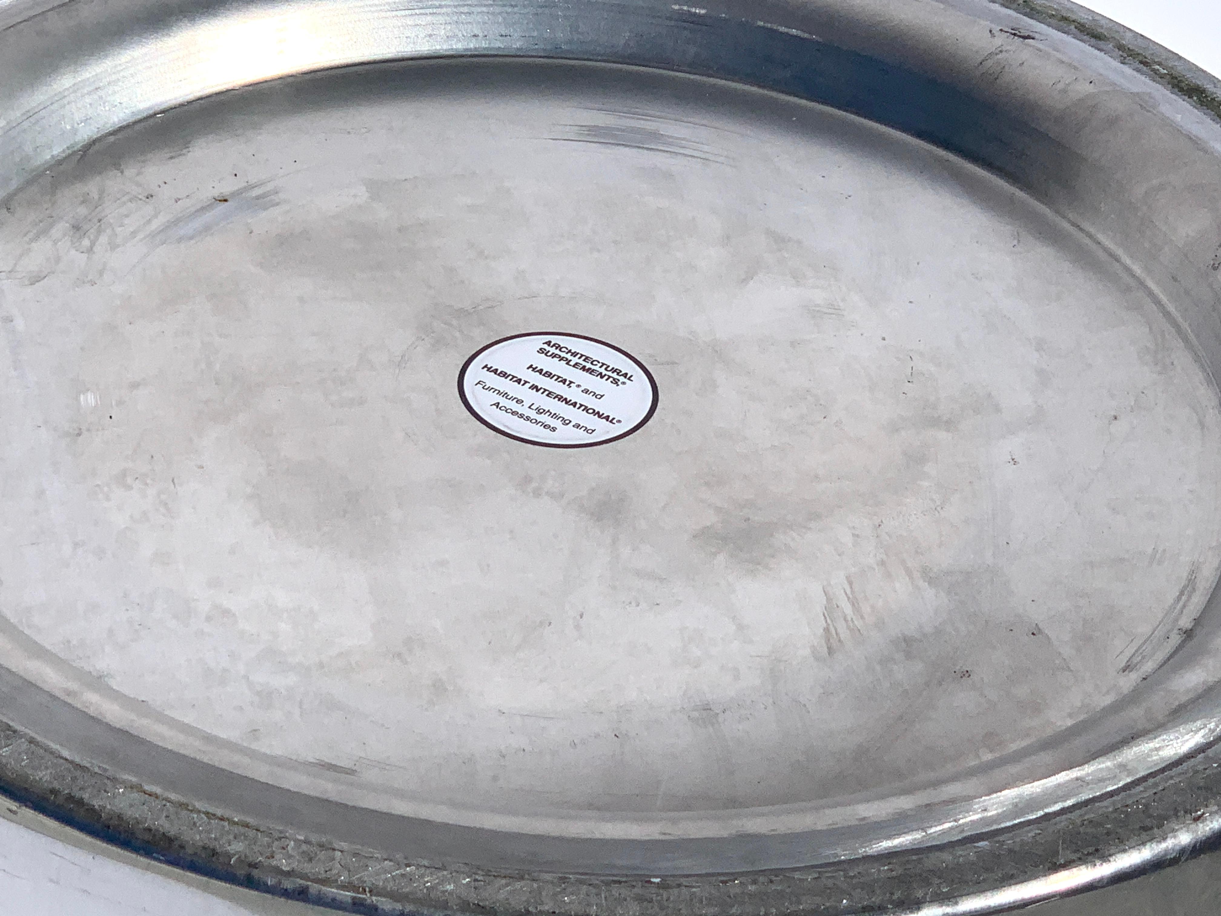 American Paul Mayen for Habitat International Chrome Drum Table with Black Granite Top