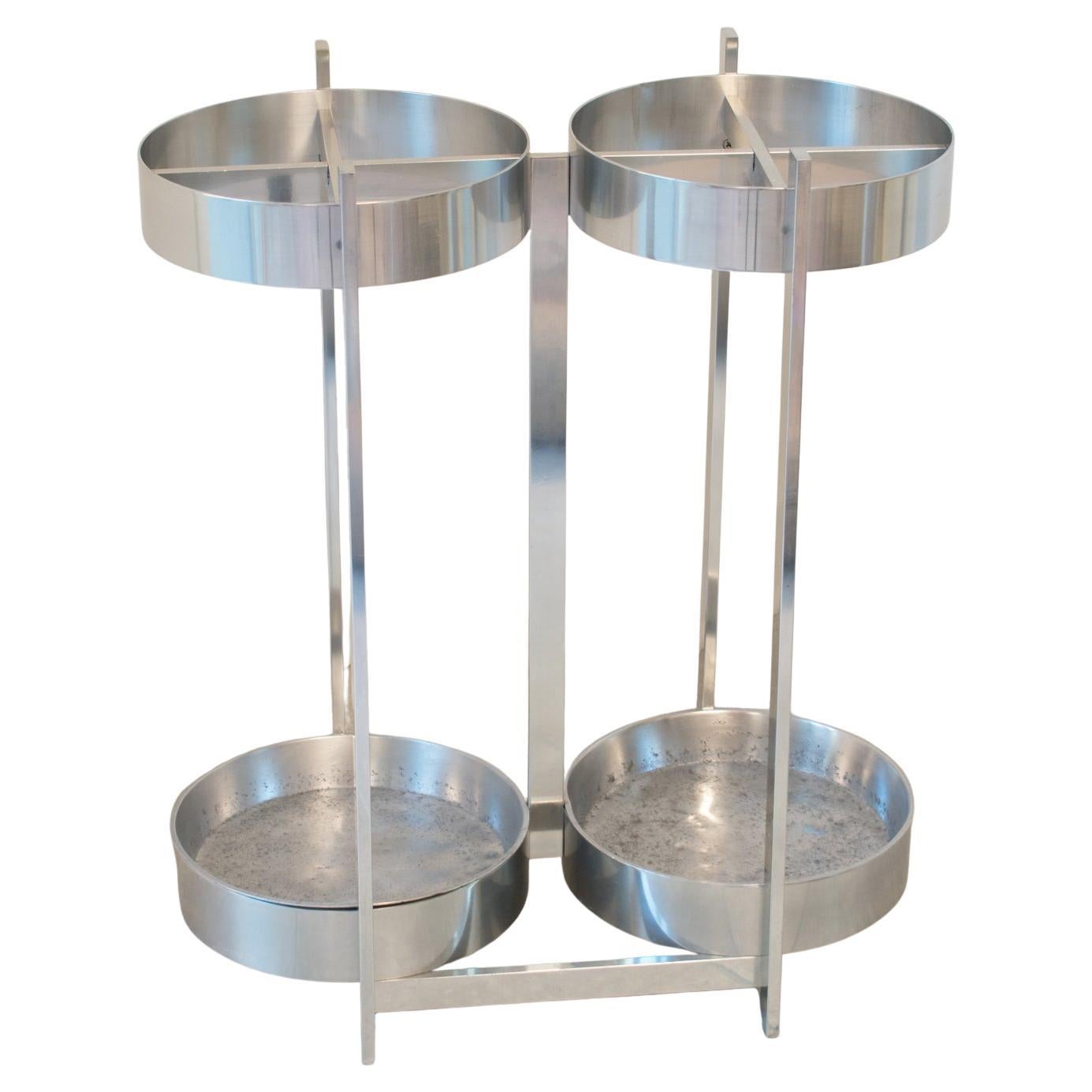 Paul Mayen for Habitat Modernist Cast Aluminum Umbrella Holder Stand, circa 1970