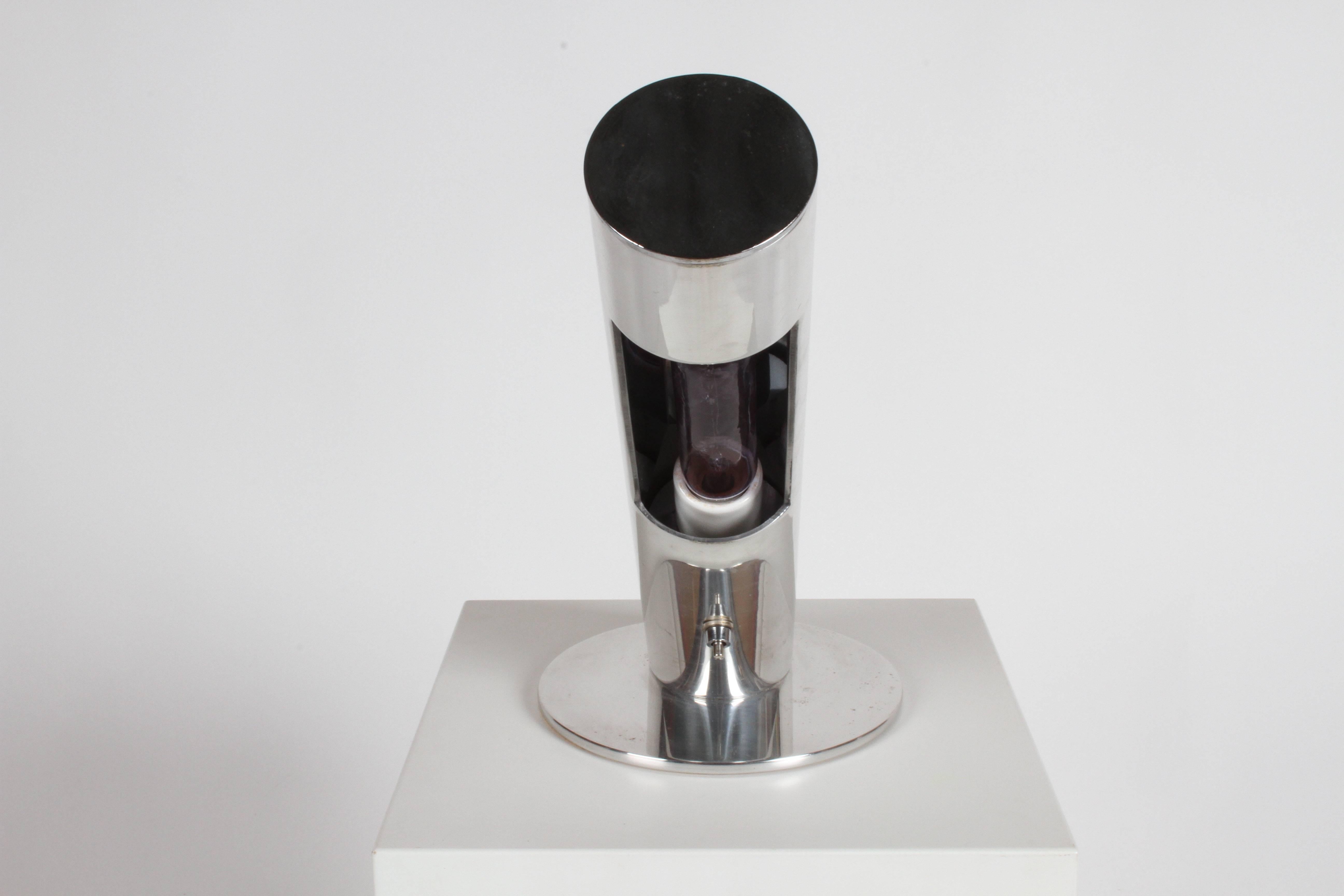 American Paul Mayen for Habitat Polished Aluminum Cylinder Lamp For Sale
