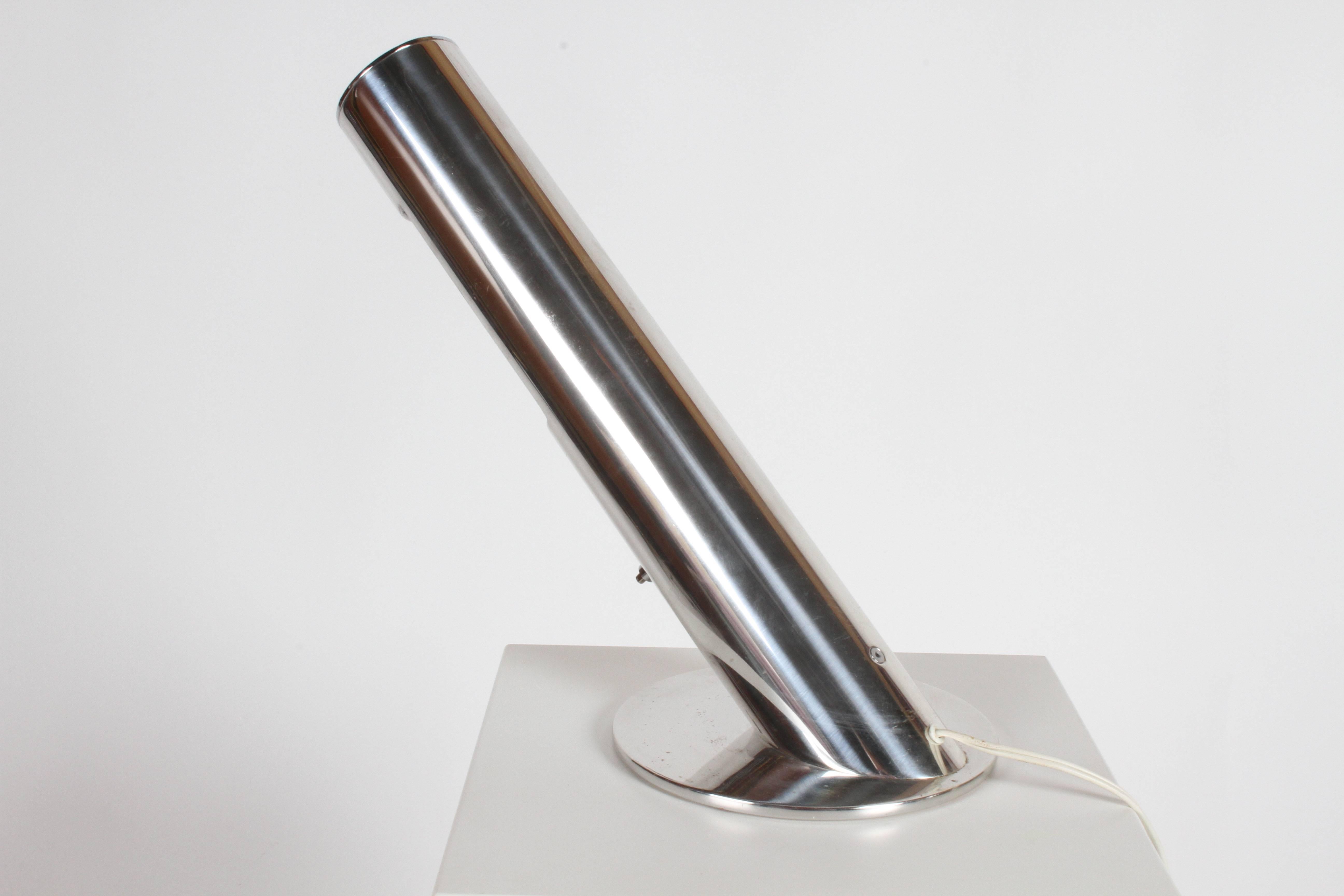 Mid-20th Century Paul Mayen for Habitat Polished Aluminum Cylinder Lamp For Sale