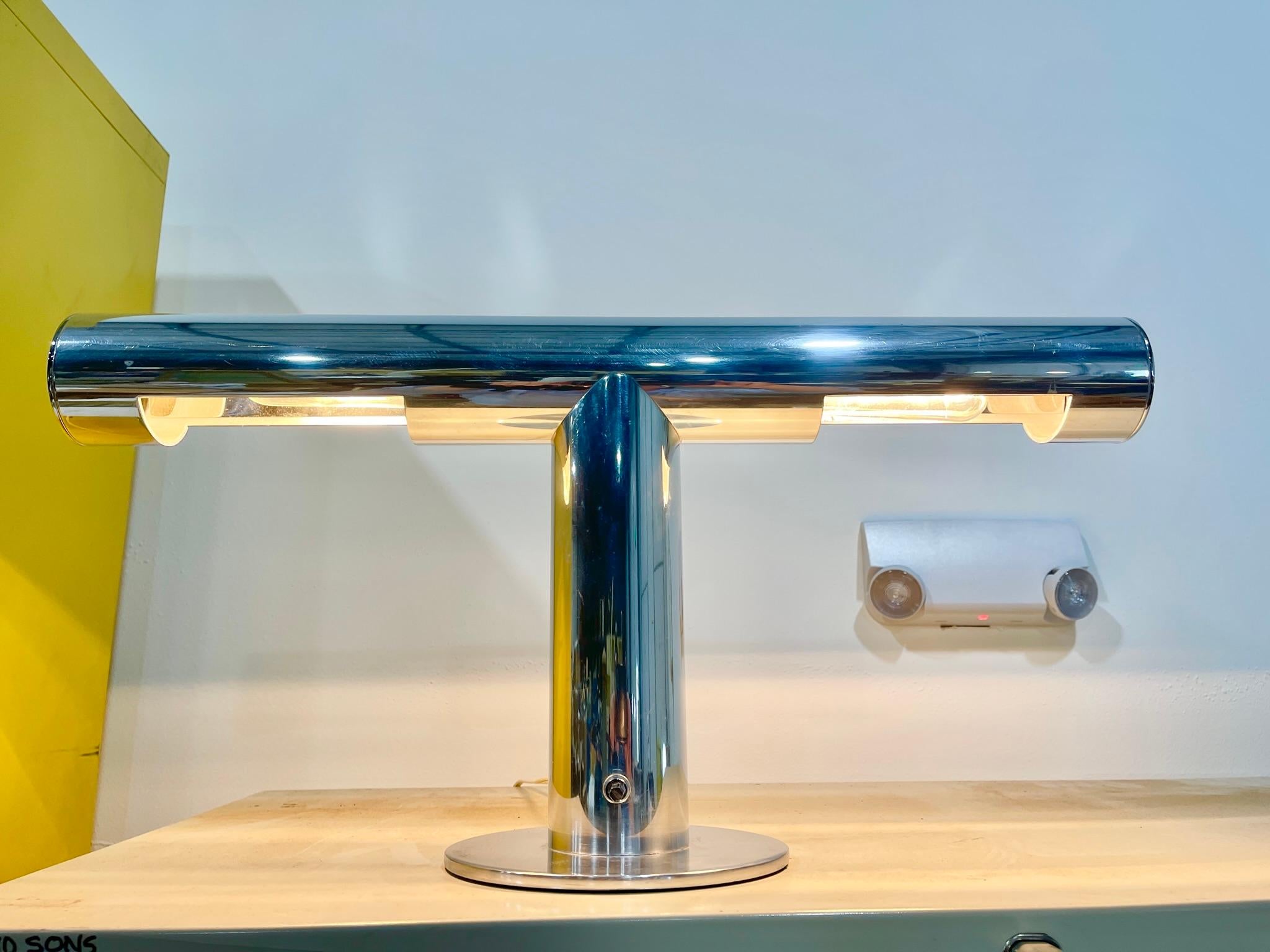 Paul Mayen for Habitat Polished Aluminum T-Shaped Desk Lamp For Sale 4