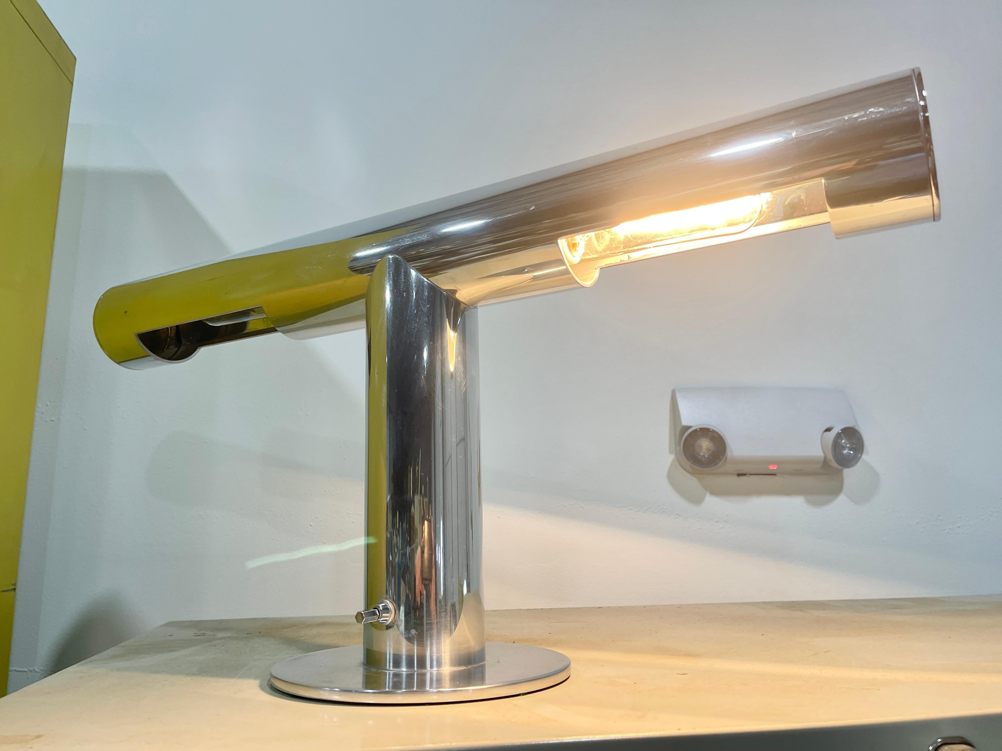 American Paul Mayen for Habitat Polished Aluminum T-Shaped Desk Lamp For Sale
