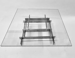 Table basse chromée par Paul Mayen pour Habitat CrissCross sur acier poli