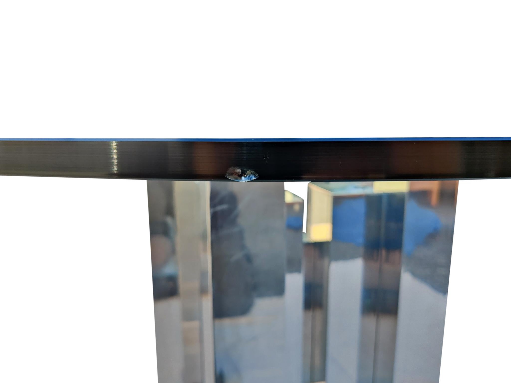 Américain Table « Skyscraper » de Paul Mayen Habitat International en aluminium poli et verre  en vente