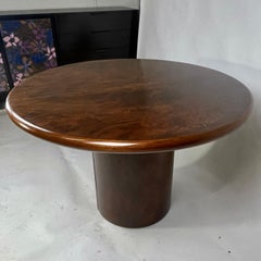 Paul Mayen Intrex  Habitat Burled Mahogany Round to Oval Extension Dining Table