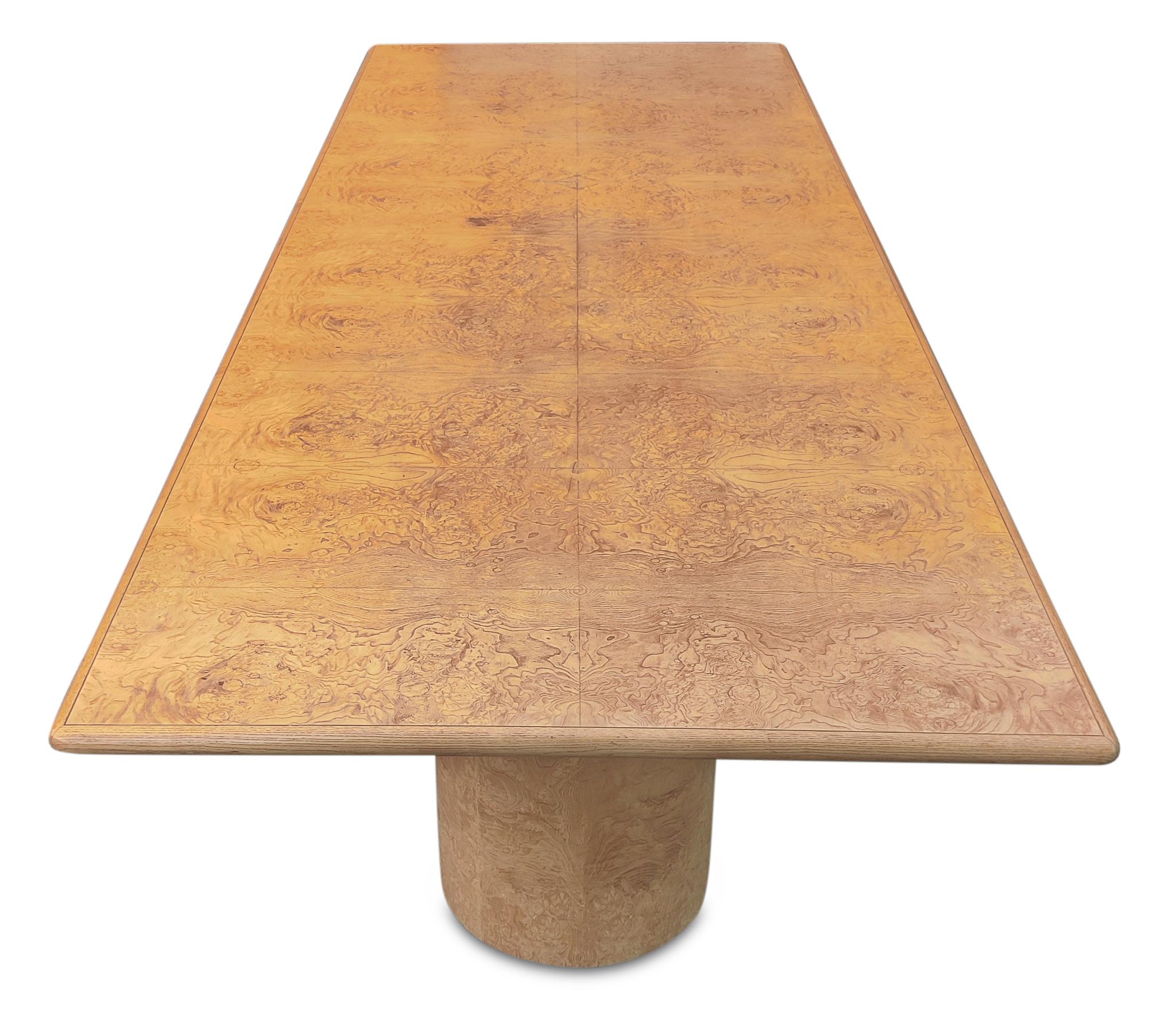 Paul Mayen, Intrex Large Dining Table Olive-Burl & Ash, Triple Column Base 1