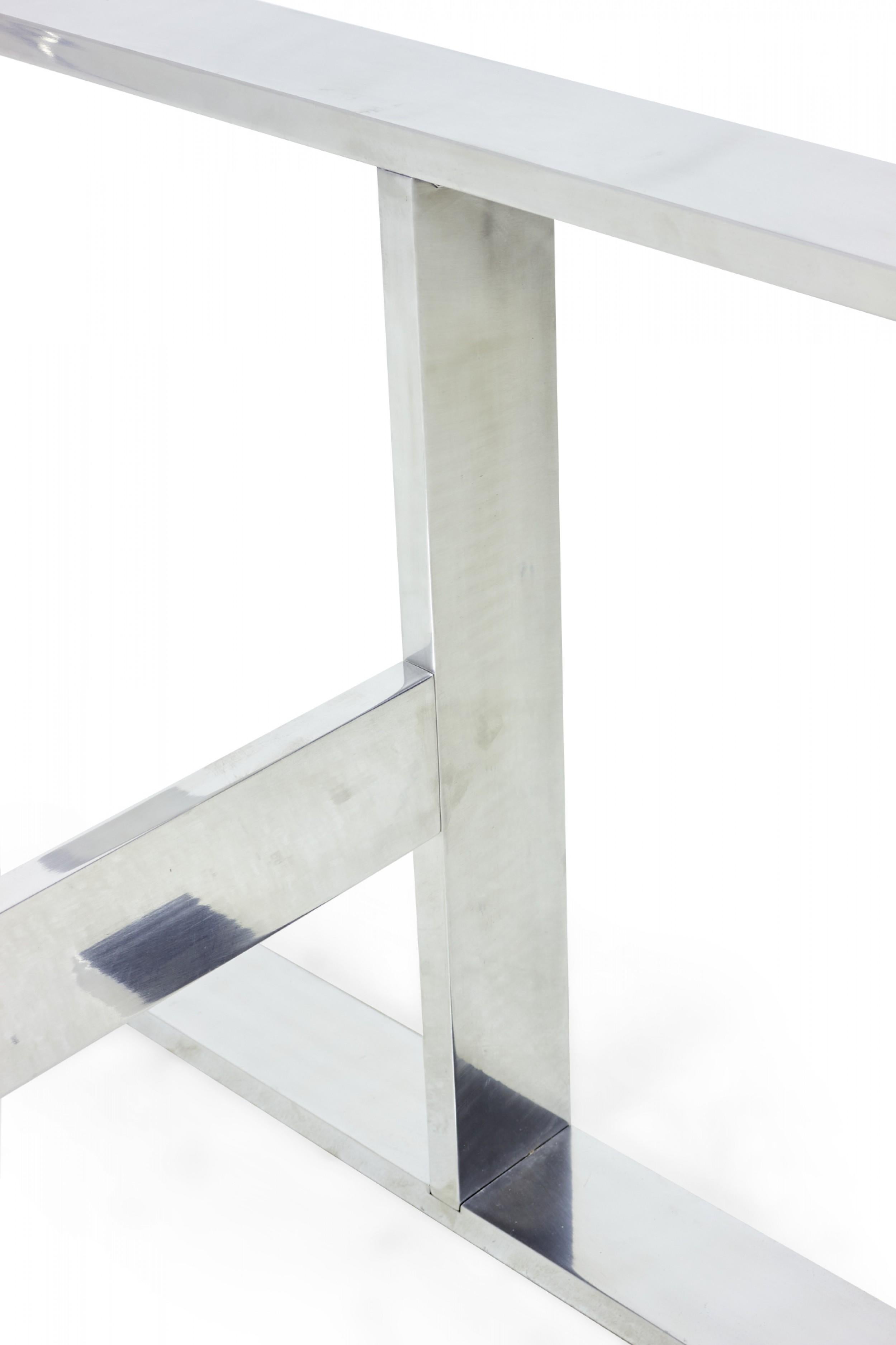 Paul Mayen, bureau / table de salle à manger du milieu du siècle en aluminium avec cadre en I en vente 3
