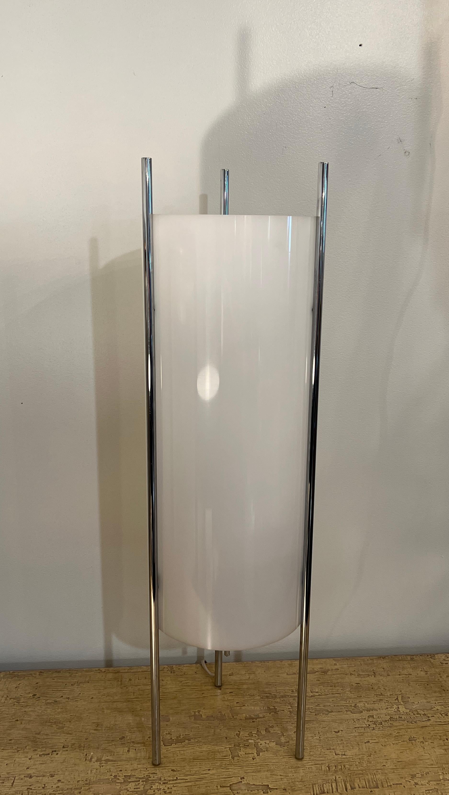 Paul Mayen Modern Chrome and Acrylic Cylinder Table Lamp In Excellent Condition For Sale In Mt Kisco, NY