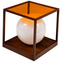 Orangefarbener Quadrus-Leuchtentisch von Paul Mayen für Habitat, 1958