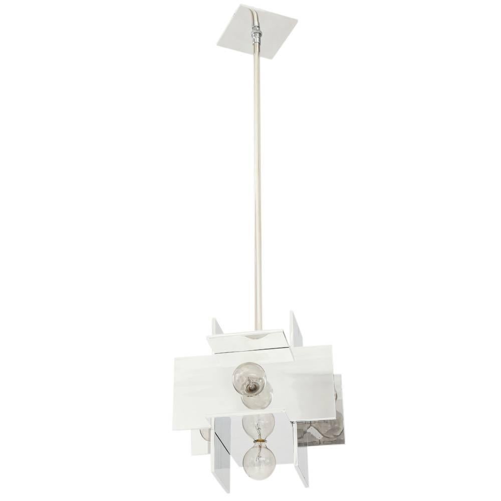 Mid-Century moderno Paul Mayen, lampada a sospensione con riflettore multiplo, alluminio lucidato in vendita