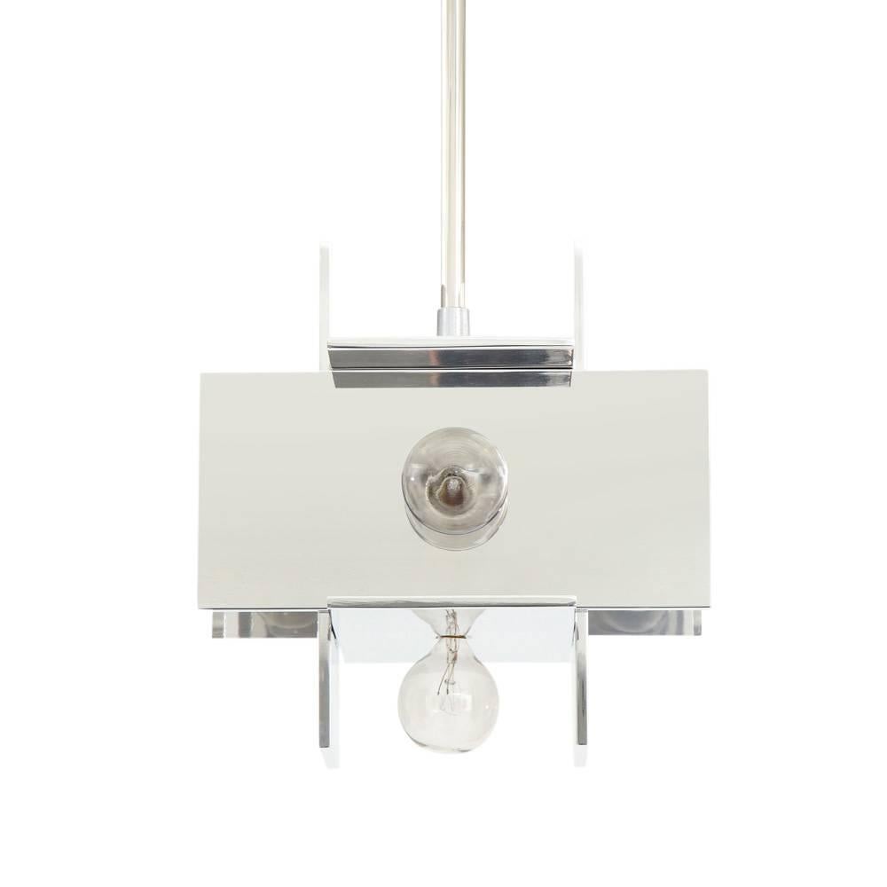 American Paul Mayen Multi-Reflector Pendant Lamp, Polished Aluminum For Sale