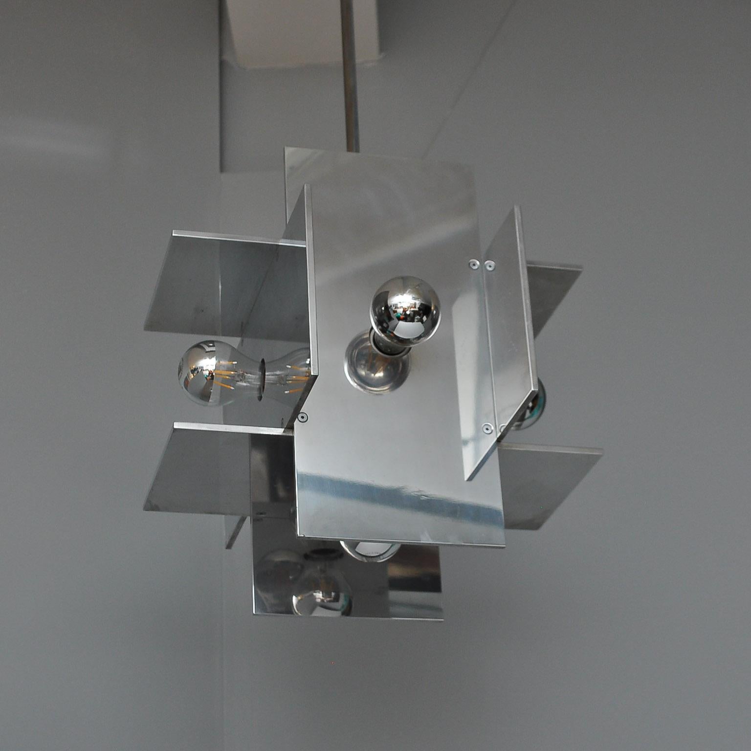 Paul Mayen Polished Aluminum Pendent for Habitat 1970s In Good Condition In New London, CT