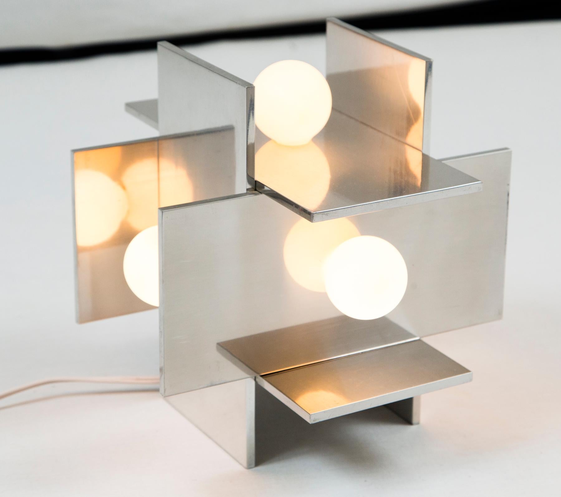Mid-Century Modern Paul Mayen Polished Aluminum Table Lamp for Habitat