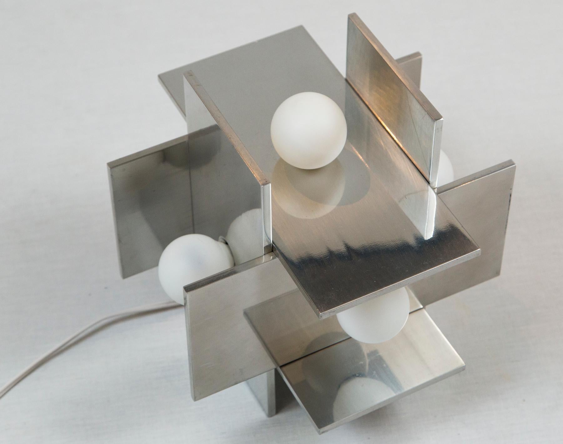 American Paul Mayen Polished Aluminum Table Lamp for Habitat