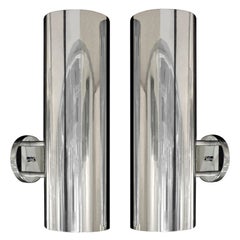 Paul Mayen Sconces in Polished Aluminum, 1960s 'Signed'