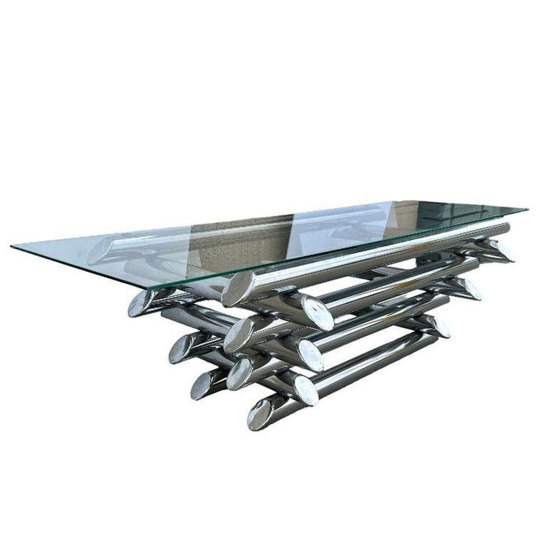 chrome tubular coffee table