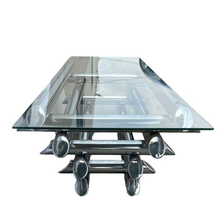 chrome tube coffee table