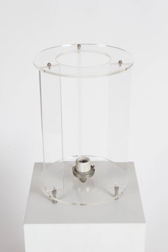 Paul Mayen Style Lucite and Glass Cylinder Lamp
