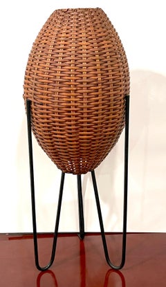 Paul Mayen Wicker 'Beehive' Table Lamp, Circa 1965