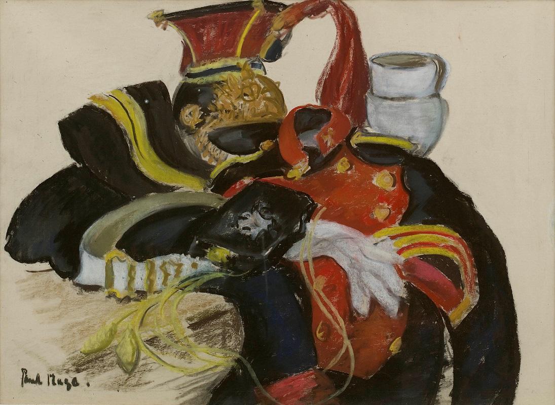 'The Lancer's Uniform Original' Modern British Impressionist pastel painting - Painting by Paul Maze