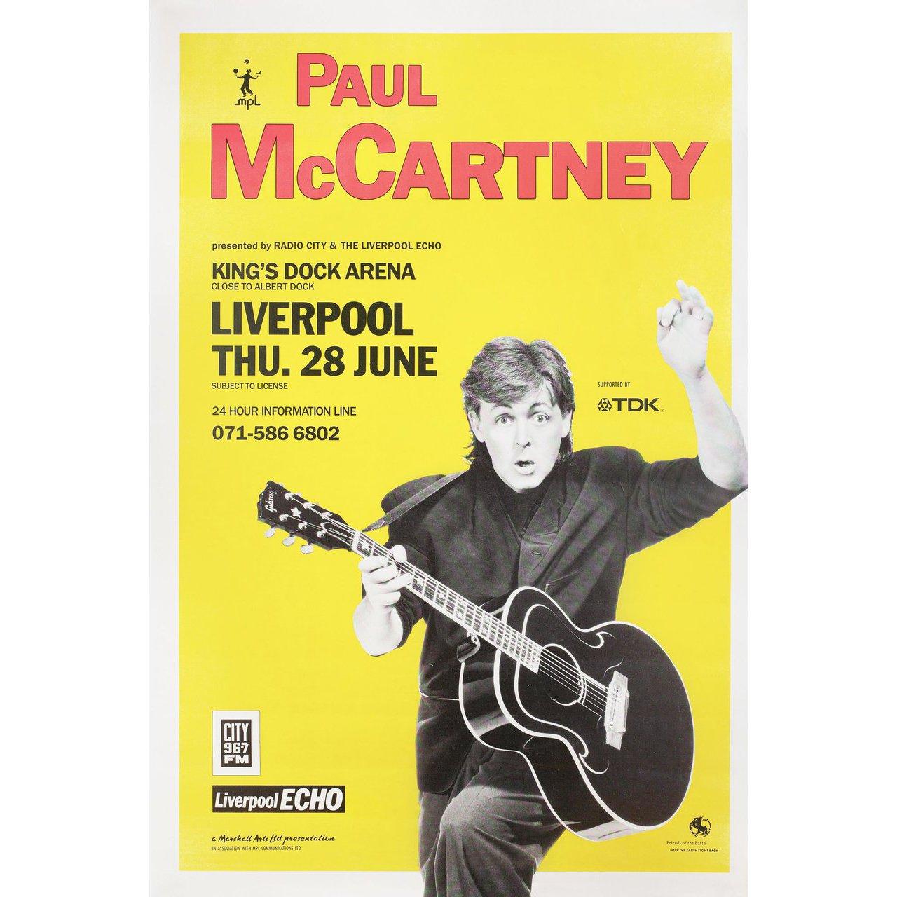 Original 1990 British 40 by 60 poster for Paul McCartney: Let It Be Liverpool (1990). Very good-fine condition, rolled. Please note: the size is stated in inches and the actual size can vary by an inch or more.
         