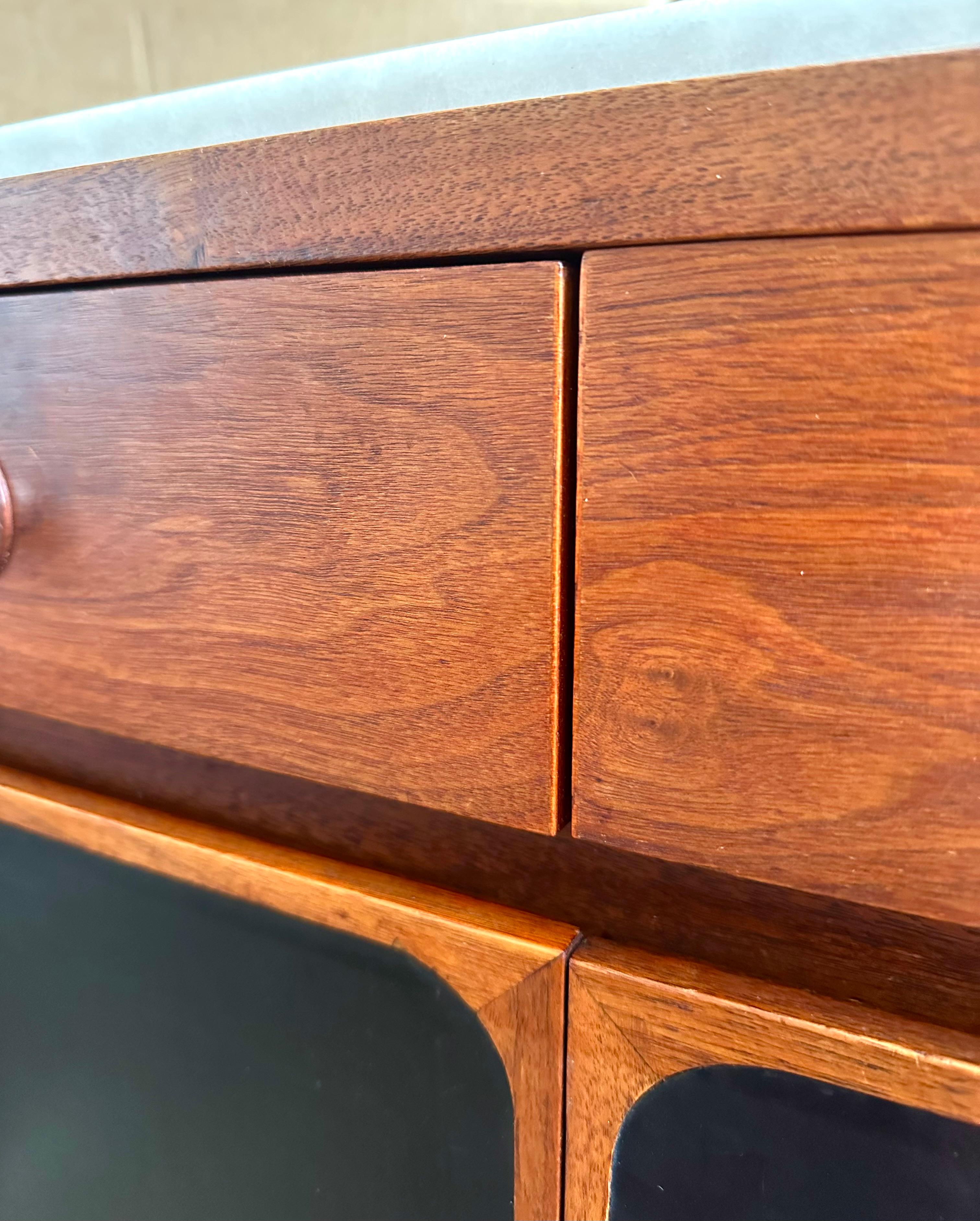 Paul McCobb, (2) Rare Marble, Walnut and Leather Sideboards or Commodes For Sale 4