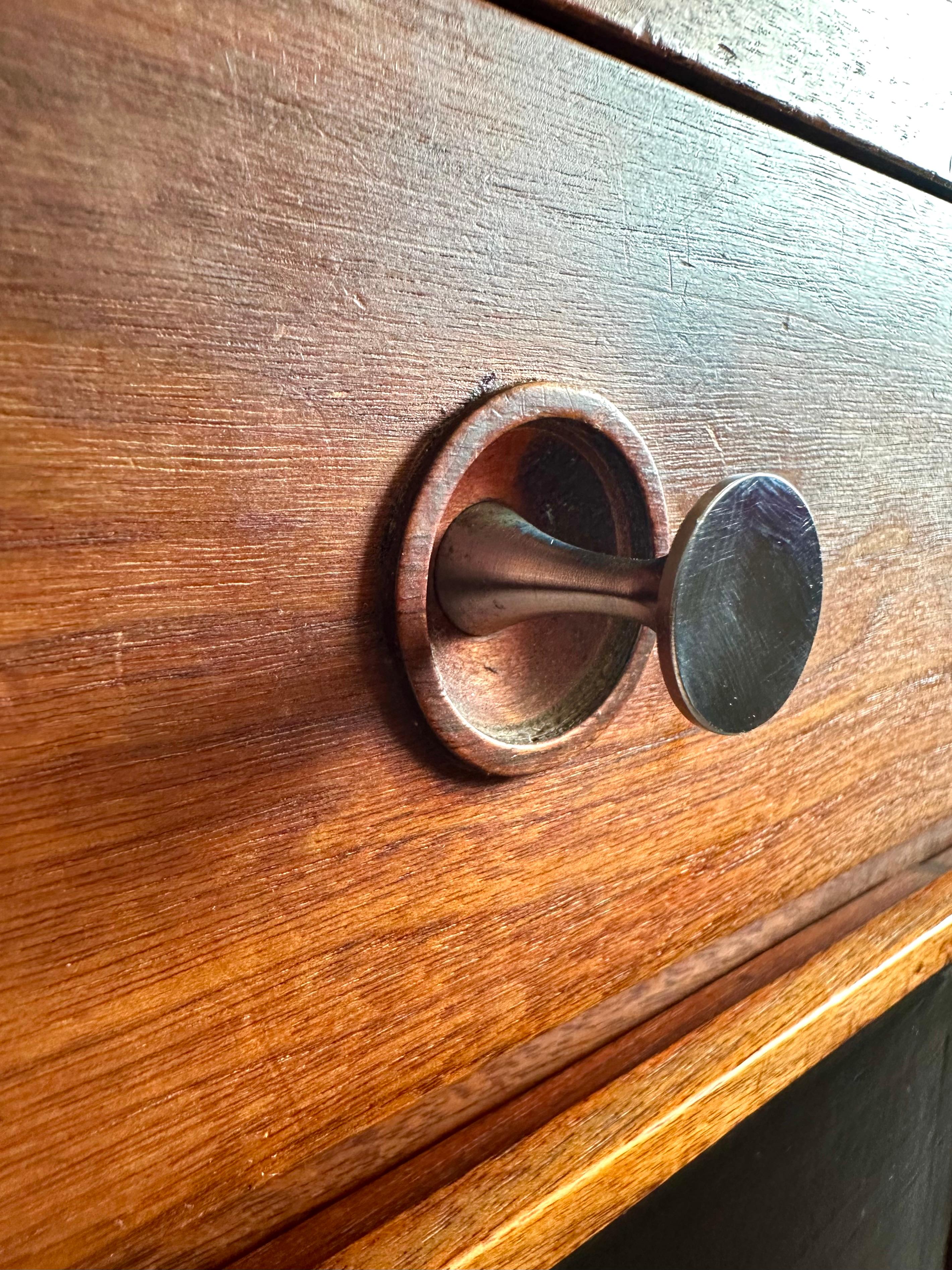 Paul McCobb, (2) Rare Marble, Walnut and Leather Sideboards or Commodes For Sale 3