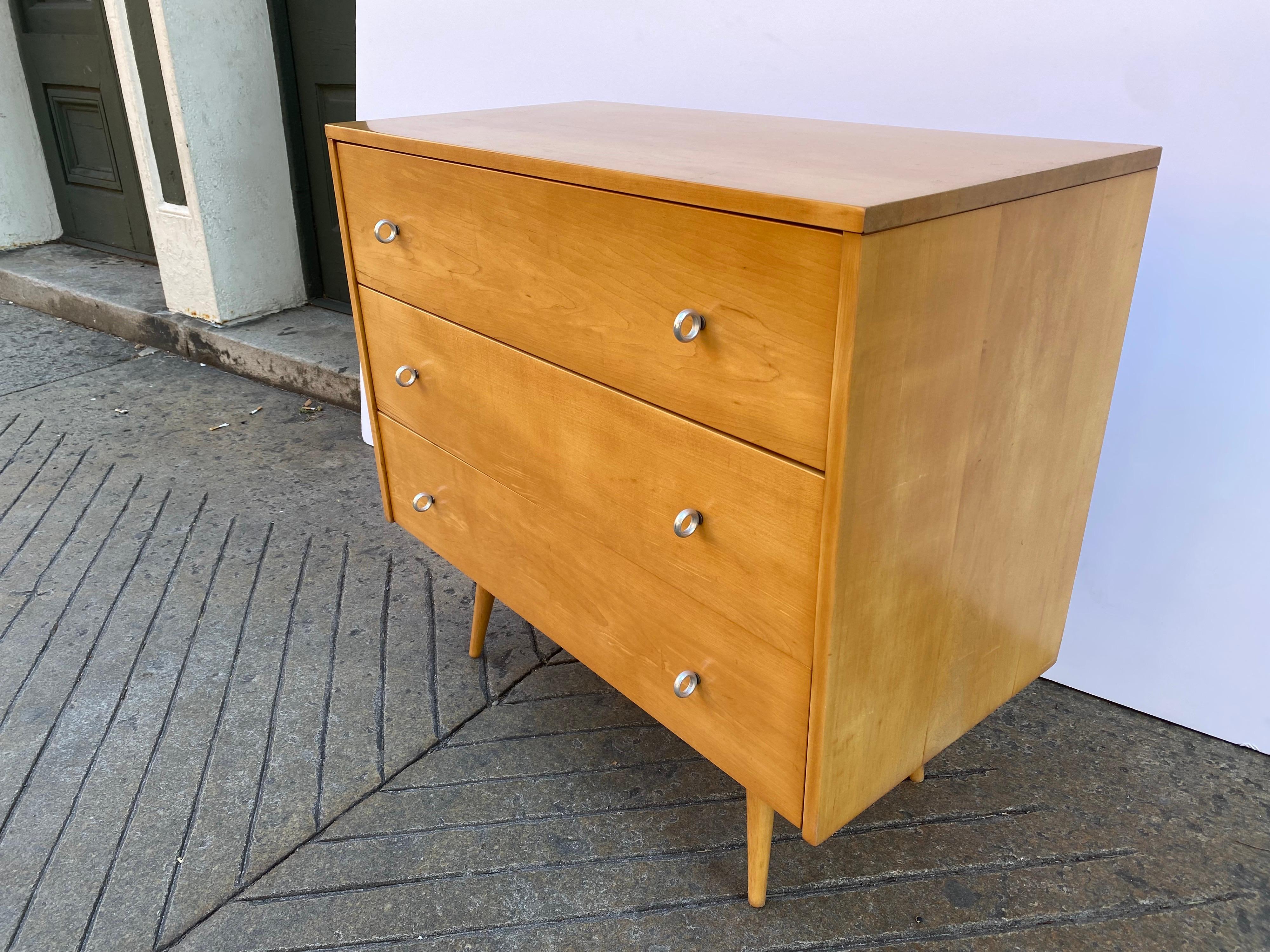 Aluminum Paul McCobb 3 Drawer Dresser
