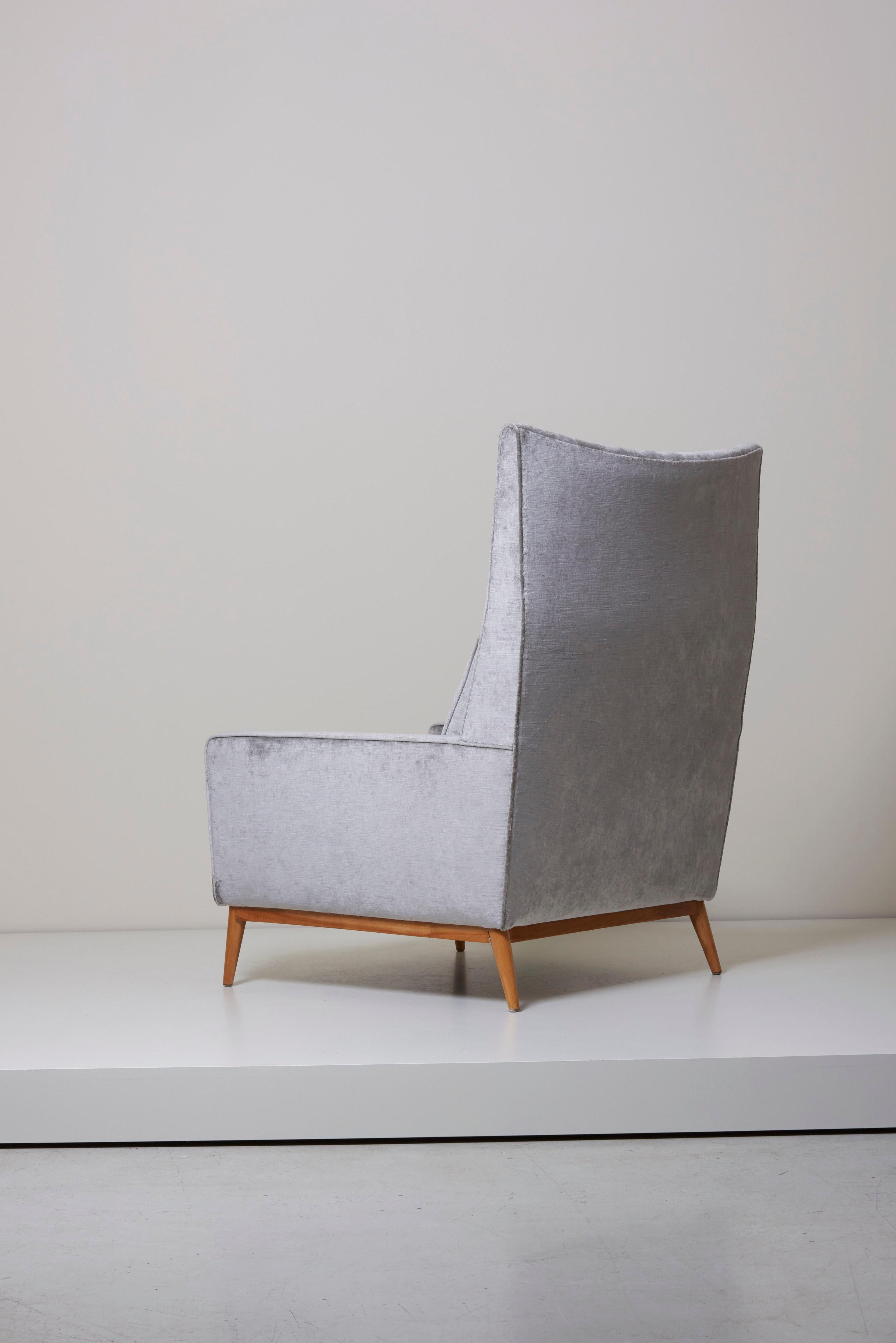 Paul McCobb 314 Lounge Chair in Chase Erwin Velvet for Directional In Excellent Condition In Berlin, DE