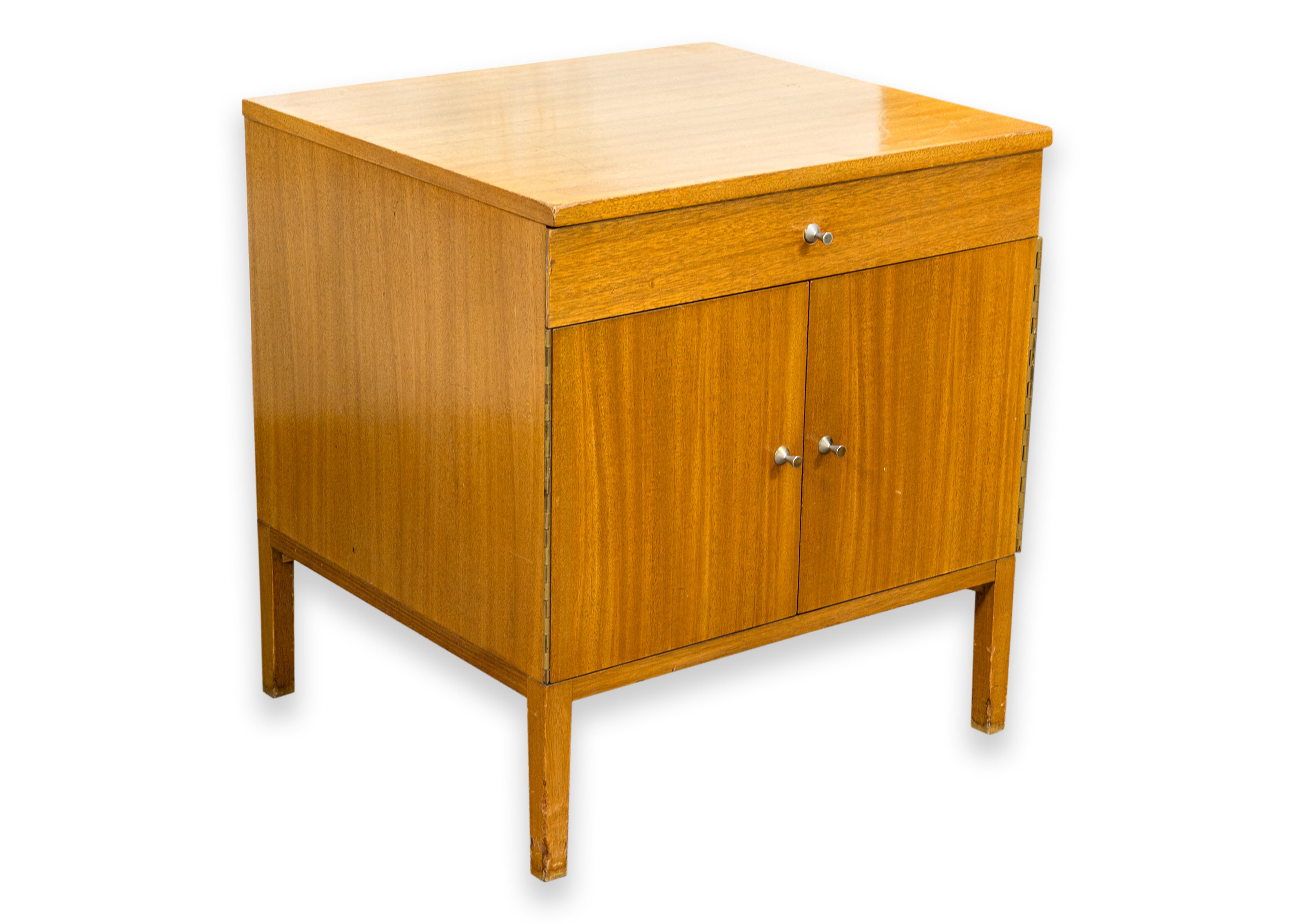 A classic modern design – the “7770 Night Table” designed by Paul McCobb for Calvin Furniture Co. Retains the original “Calvin Grand Rapids / Furniture Designs by Paul McCobb” label in drawer. An early design, possibly a prototype for the Irwin