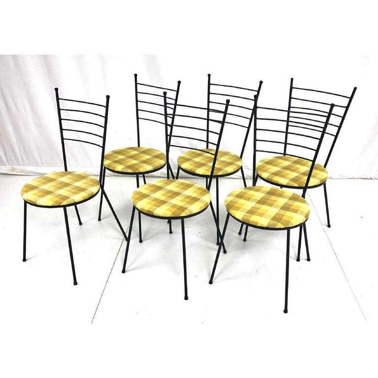 Paul McCobb Arbuck Wrought Iron Hairpin Chairs Set, 1950s, Indoor Outdoor Patio For Sale 2